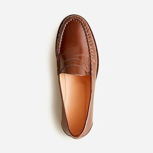 JCrew Winona Penny Loafers in spazzolato leather rich caramel color 8